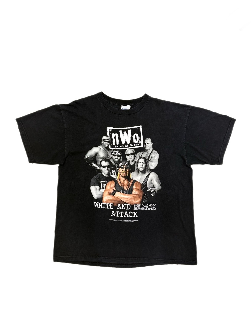 1998 Vintage nWo White and Black Attack Wrestling WCW Tee